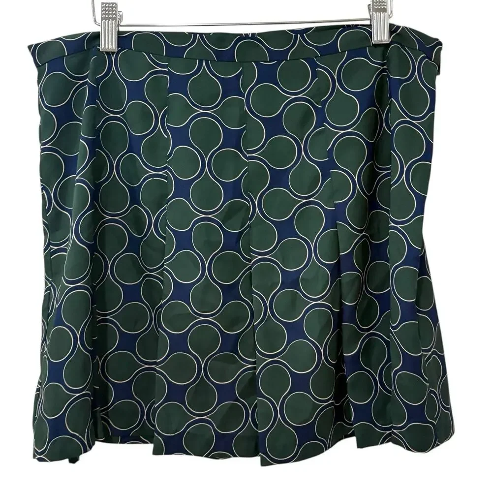 1 State | Short Skirt Mini Green Navy School Girl Preppy Circles- Size Large